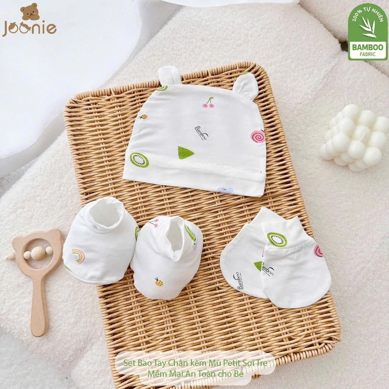 Sét Mũ Bao Tay Bao Chân Cho Bé Chất Liệu Pettit Mềm Mại Cho Bé - ảnh 4