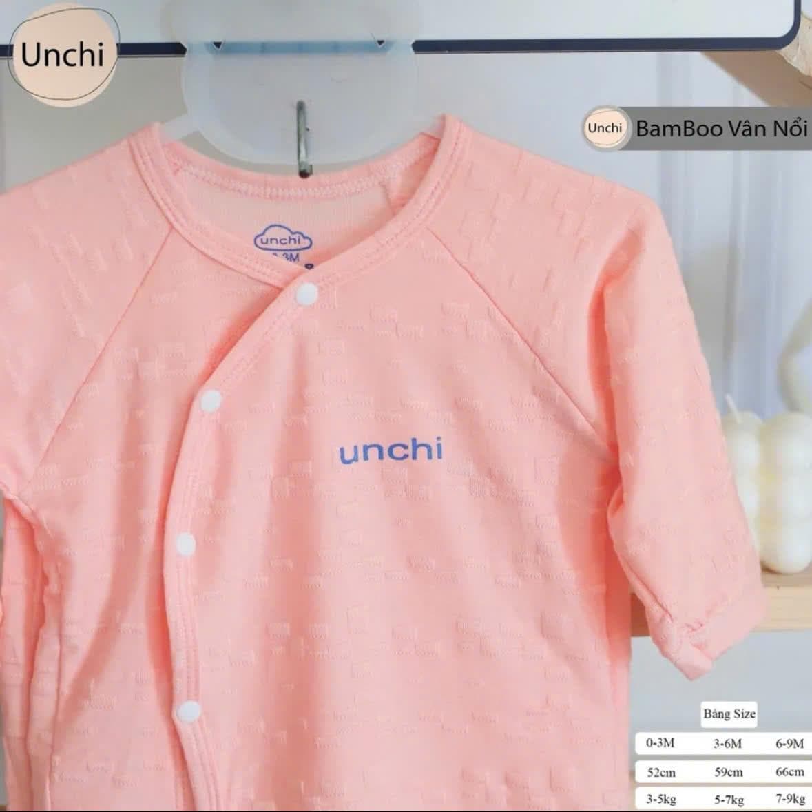 Bộ Quần Áo Sơ Sinh Unchi Vải Petit Bamboo Vân Nổi Mềm Mỏng Mát Cho Bé Sơ Sinh - ảnh 3