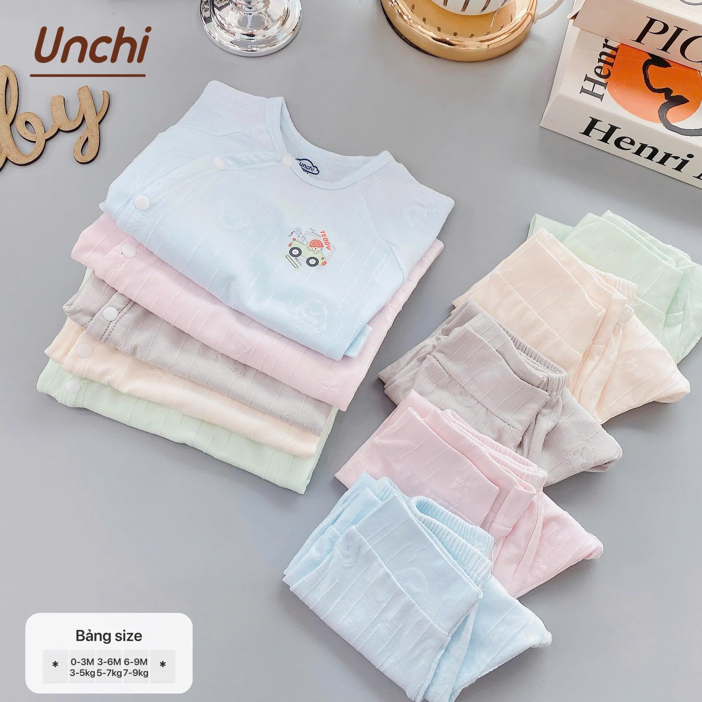 Bộ Dài Tay Thông Hơi Unchi chất liệu Pettit mềm mại mát - ảnh 5