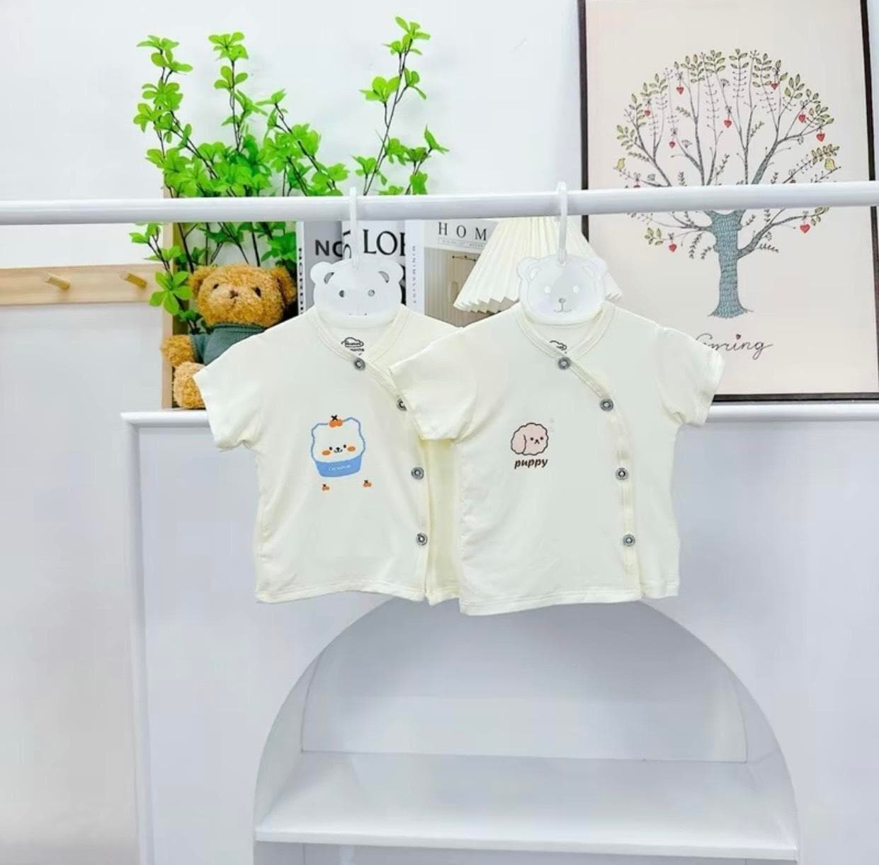 Combo3- 5 áo cộc tay vải petit sợi tre siêu mềm mát cho bé - ảnh 3