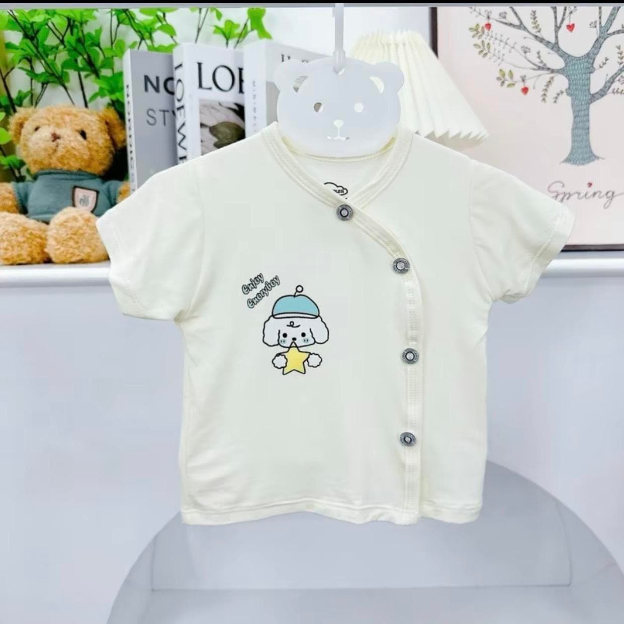 Combo3- 5 áo cộc tay vải petit sợi tre siêu mềm mát cho bé - ảnh 7