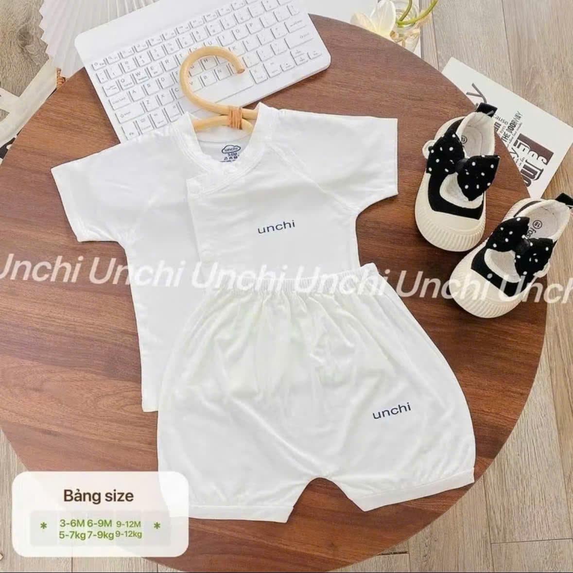 Bộ quần áo sơ sinh cộc tay Unchi vải petit mềm mịn mỏng mát cho bé - ảnh 8