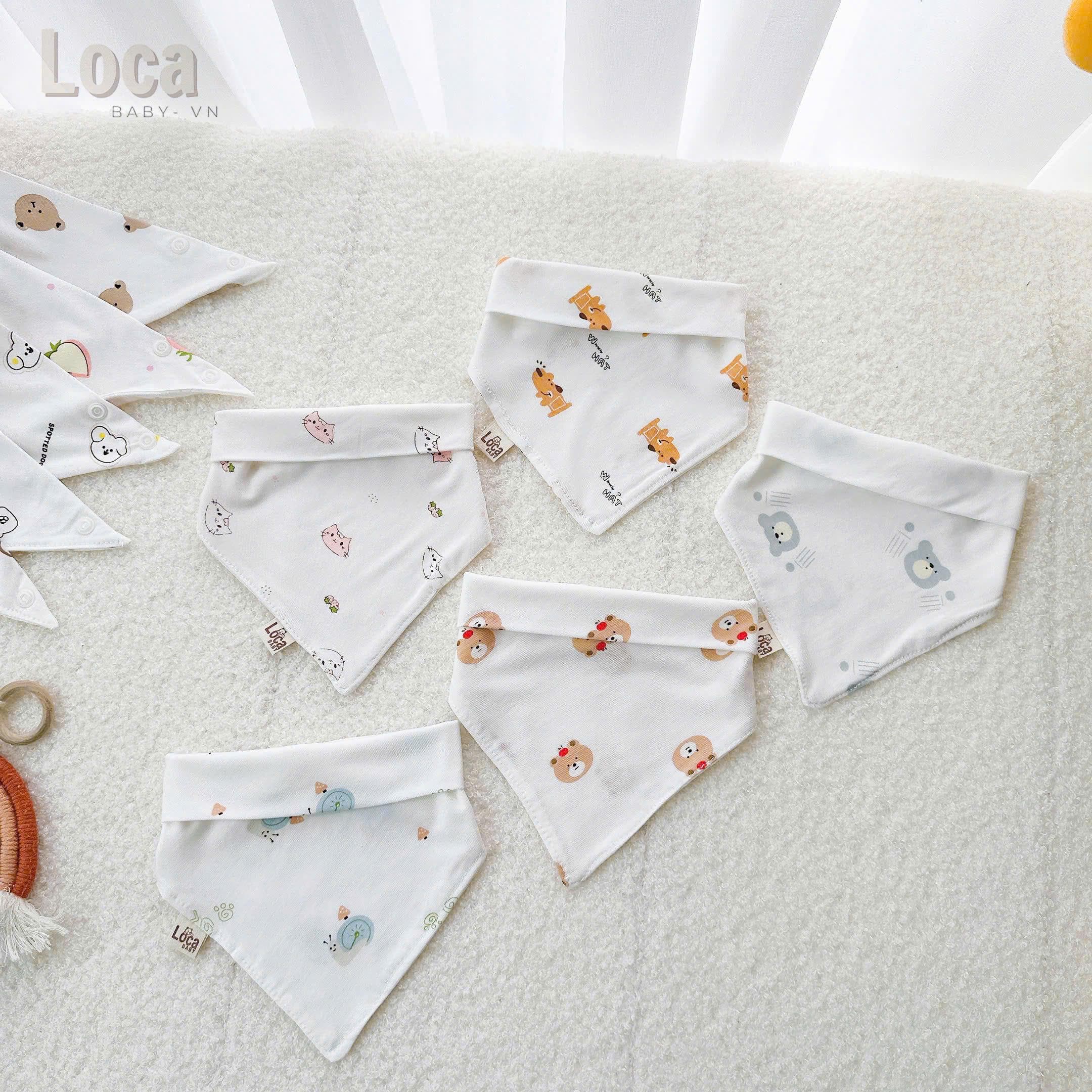 Sét 5 Yếm Tam Giác PETTIT - Khăn Quàng Cổ Chất Petit Có Cúc Bấm Mềm, Mịn Cho Bé Sơ Sinh-2 tuổi - ảnh 4