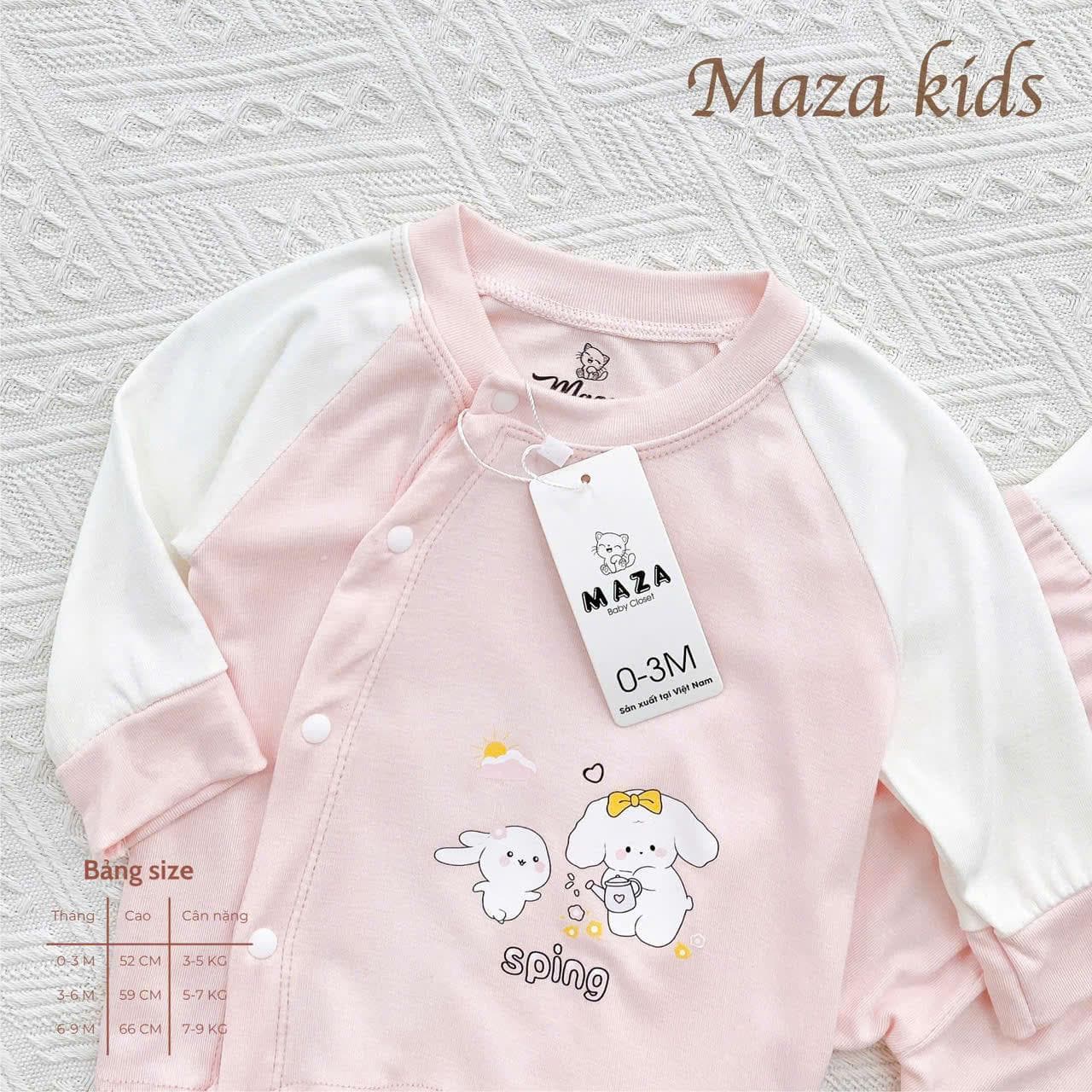 Bộ Quần Áo Dài Tay Cạp Cao MaZa Kids Mềm mại mịn nhẹ co giãn cho trẻ sơ sinh 0-9 tháng - ảnh 5